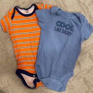 2 pair baby onesies size 6-9